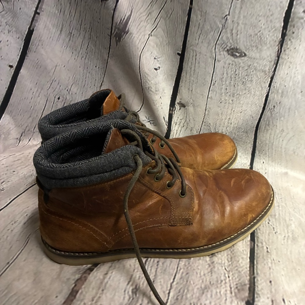 Crevo Geoff Chukka Boots Men Size 12 Casual Lace Up Brown‎ Leather Ankle Boots